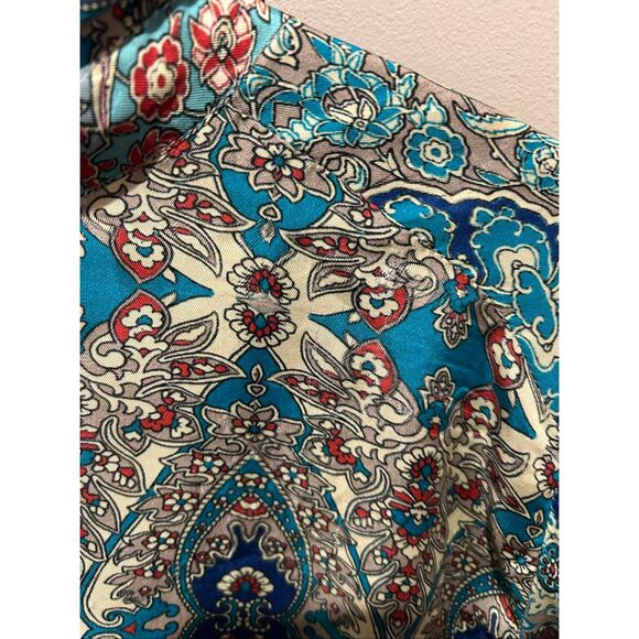 Johnny Was 100% Silk Button Up Top Long Sleeve R - Picture 11 of 13